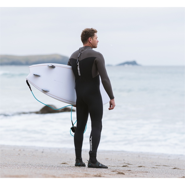 2026 Gul Mens Yulex Flexor 5/4mm Back Zip Wetsuit FX1218-BKGY - Black / Grey